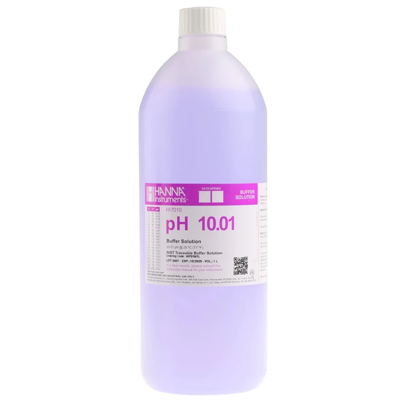 Hanna Instruments Buffer Solution, pH 10.01, 1 L Bottle HI-7010/1L