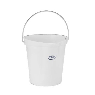 Vikan 12L Polypropylene White Standard Bucket with Handle 56945