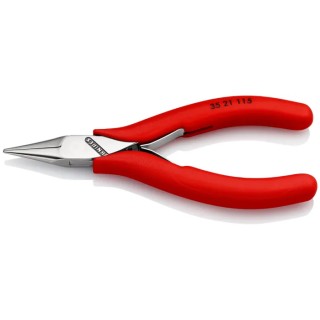 Knipex Chrome Steel 1-Piece Long Nose Plier, 115mm Overall Length, 22.5mm Jaw Length, Mirror Polished Finish 35 21 115