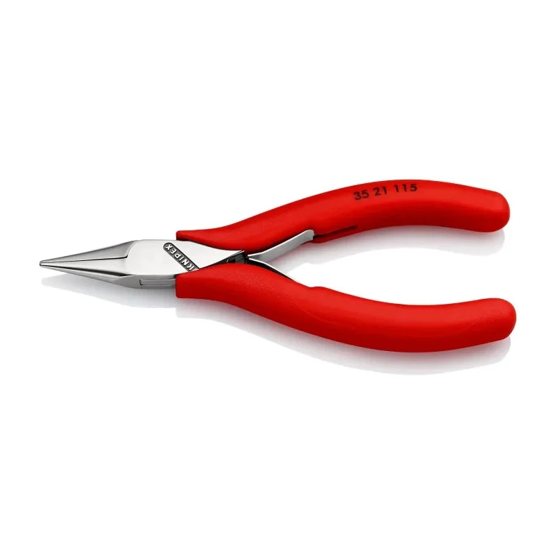 Knipex Chrome Steel 1-Piece Long Nose Plier, 115mm Overall Length, 22.5mm Jaw Length, Mirror Polished Finish 35 21 115