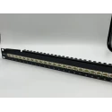Telegartner Data Series Cat6 Shielded 24 Port RJ11 RJ12 RJ45 Patch Panel 1U Black 