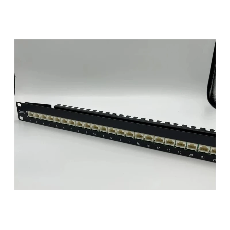Telegartner Data Series Cat6 Shielded 24 Port RJ11 RJ12 RJ45 Patch Panel 1U Black 