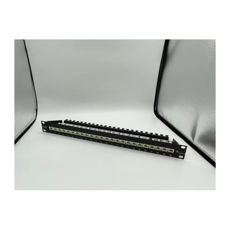 Telegartner Data Series Cat6 Shielded 24 Port RJ11 RJ12 RJ45 Patch Panel 1U Black 