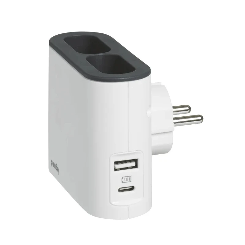 Legrand 6A France Germany Multi-Outlet Plug Type E with USB Type A and C Ports 049401