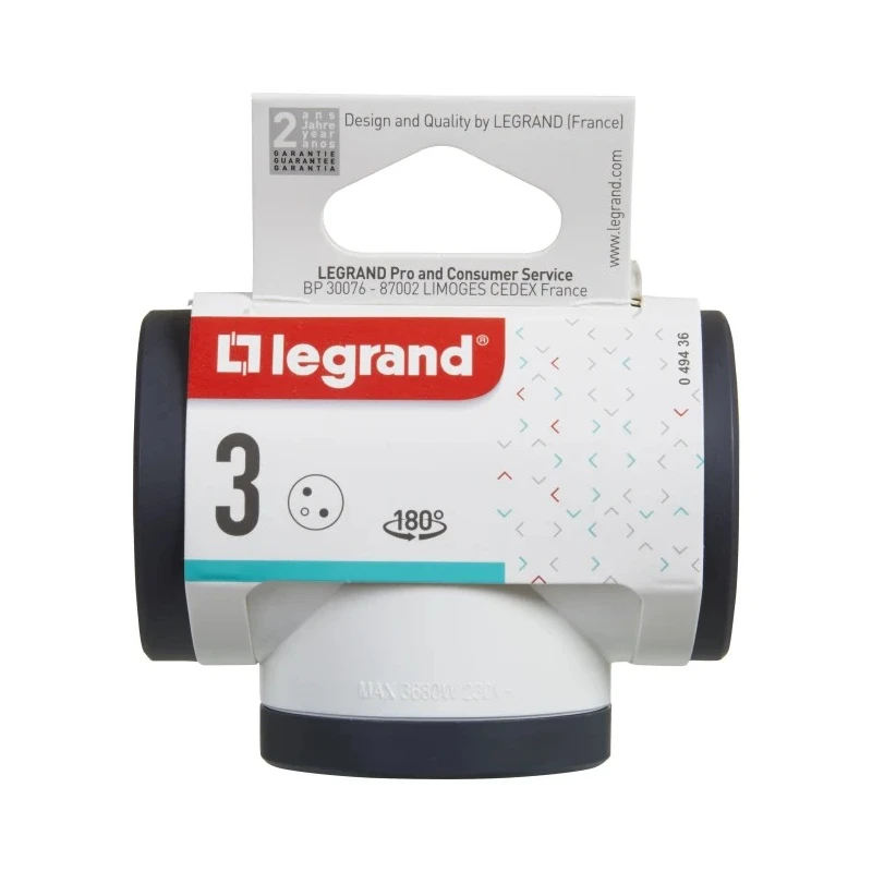 Legrand 16A Germany France Belgium Multi-Outlet Plug, Plug-in Plastic 049436