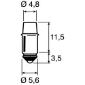 Marl Red Indicator Lamp Single Chip with Midget Groove Base, 4.9 mm Diameter, 20mA, 120° Viewing Angle 205-501-23-38