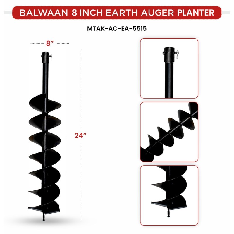 8 Inches Double Spiral Planter for Earth Auger, MTAK-AC-EA-5515