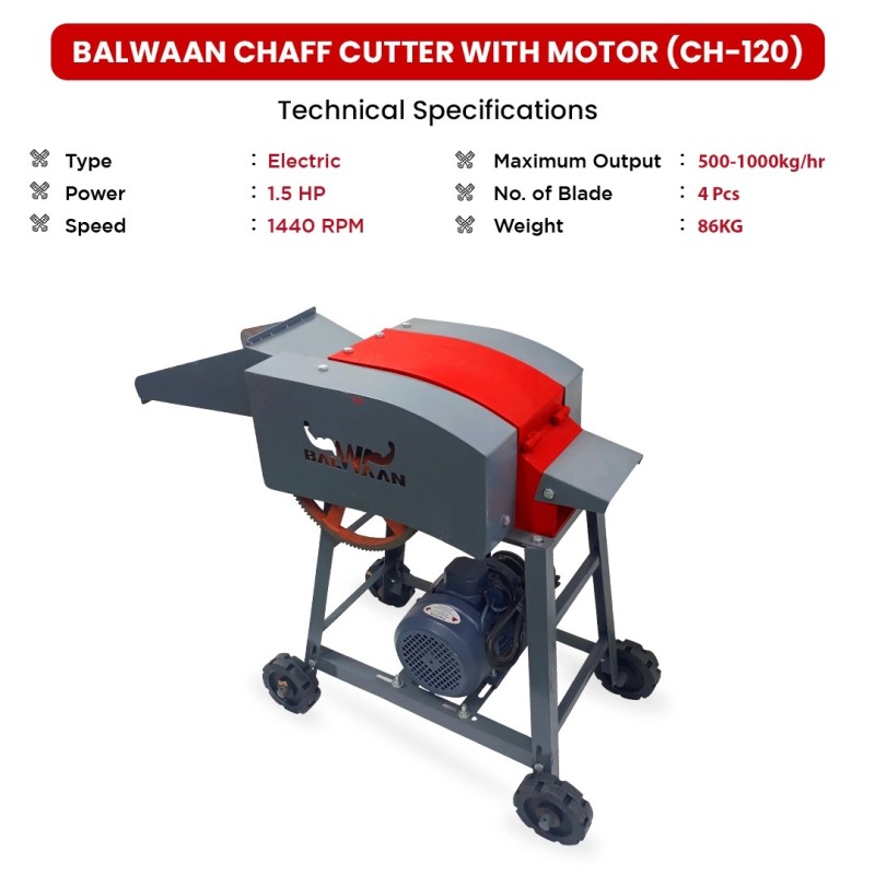 Balwaan CH-120 Chaff Cutter with Motor