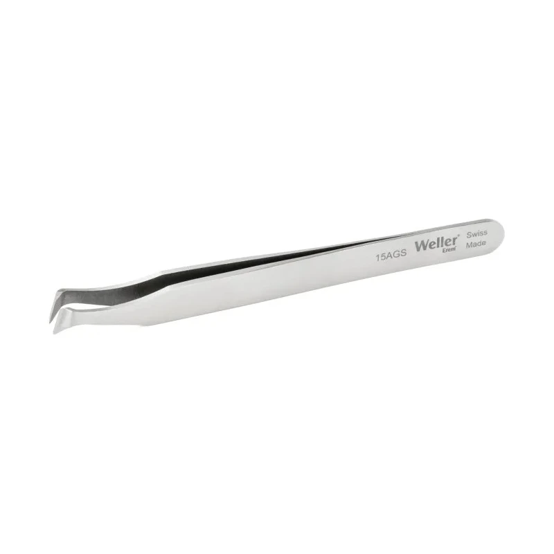 Erem 115mm Carbon Steel Oblique ESD Safe Tweezer 15AGS