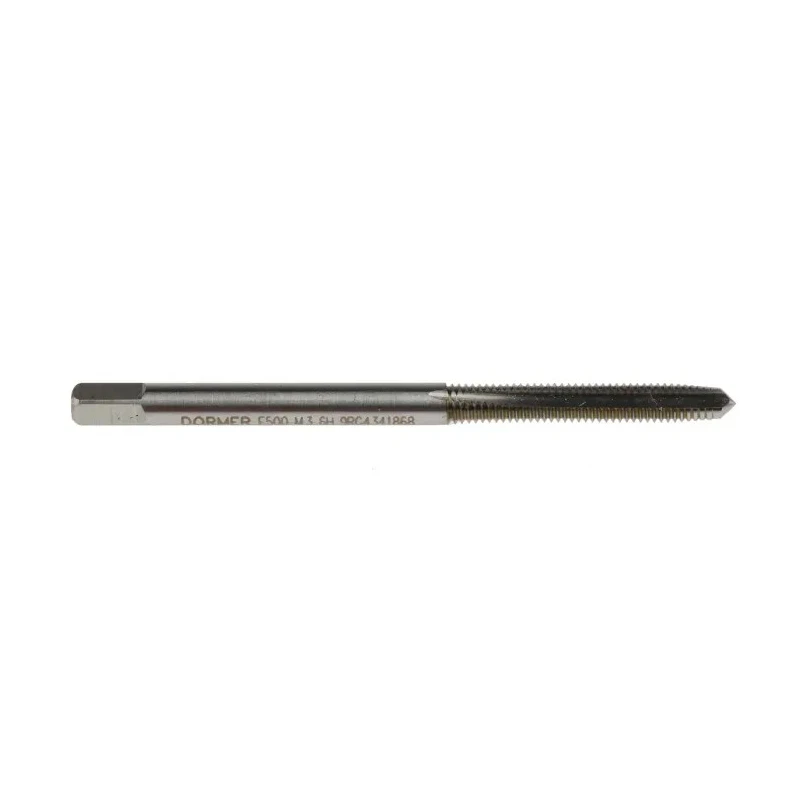 Dormer HSS Straight Flute Machine Threading Tap, M3 Thread Size, Metric Standard, ISO 529, Overall Length 48mm E500M3NO1