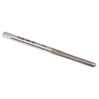 Dormer Machine Tap, M3 Thread, Metric Standard, HSS Straight Flute, ISO 529, 48mm Length E500M3NO3