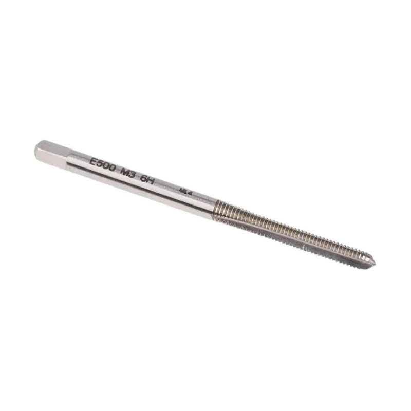 Dormer Machine Tap, M3 Thread, Metric Standard, HSS Straight Flute, ISO 529, 48mm Length E500M3NO3
