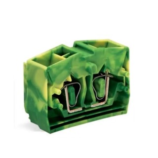 WAGO 264 Series Modular Terminal Block Yellow Green 2.5mm² 1-Level 4 Positions Cage Clamp 264-357