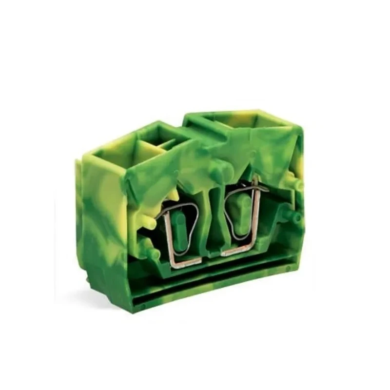 WAGO 264 Series Modular Terminal Block Yellow Green 2.5mm² 1-Level 4 Positions Cage Clamp 264-357
