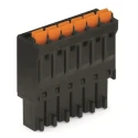 WAGO Pluggable Terminal Block, 10-Contact, 3.5 mm Pitch, 1 Row, 8A Current, 160V Voltage, Push-in Cage Clamp, Black, 714-110