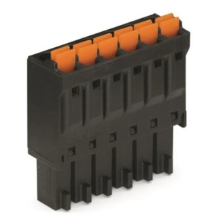 WAGO Pluggable Terminal Block, 10-Contact, 3.5 mm Pitch, 1 Row, 8A Current, 160V Voltage, Push-in Cage Clamp, Black, 714-110