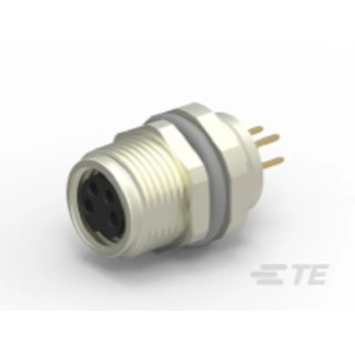 TE Connectivity Circular Connector 4 Contacts M8 Socket Female IP67 Brass Nickel Polyamide T4 Series T4041017041-000