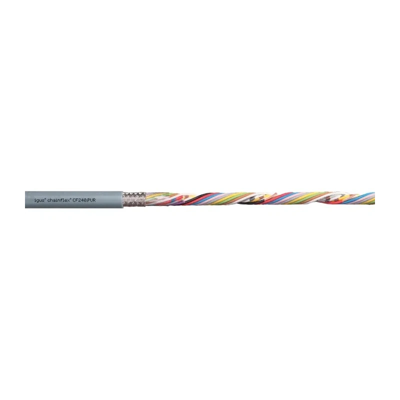 Igus CF240.PUR Series Data Cable 0.14 mm² 100 m Grey Sheath Polyvinyl Chloride CF240.PUR.01.07 (100m)