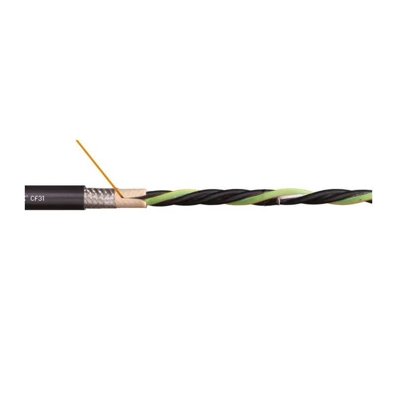 Igus 4 Core Black Multi-Core Main Power Cable 1.5mm² CSA Polyvinyl Chloride Jacket 85°C 100 m CF31.15.04 (100m)