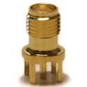 Mueller Electric SMA Series Coaxial Connector PCB Female SMA 50 Ω Straight Body Solder BU-1420701201