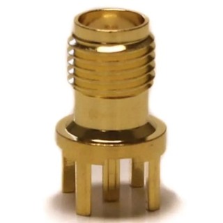 Mueller Electric SMA Series Coaxial Connector PCB Female SMA 50 Ω Straight Body Solder BU-1420701201