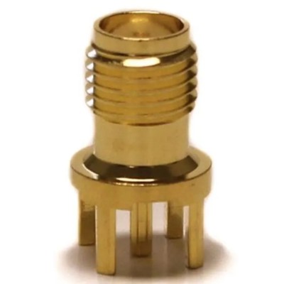 Mueller Electric SMA Series Coaxial Connector PCB Female SMA 50 Ω Straight Body Solder BU-1420701201