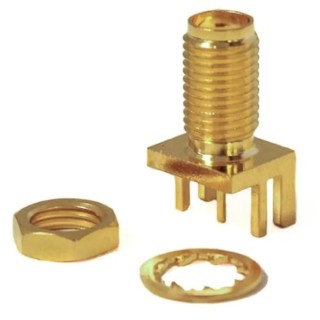 Mueller Electric SMA Series Coaxial Connector Edge Female SMA, 50 Ω, Straight Body, Solder Termination BU-1420701871