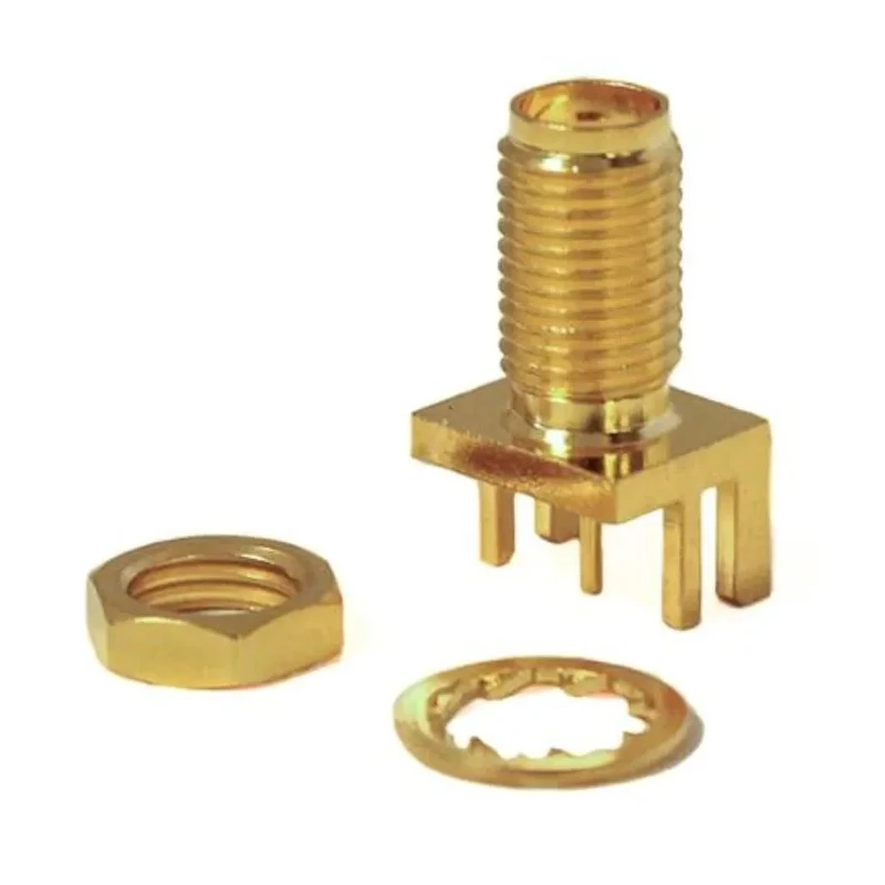Mueller Electric SMA Series Coaxial Connector Edge Female SMA, 50 Ω, Straight Body, Solder Termination BU-1420701871
