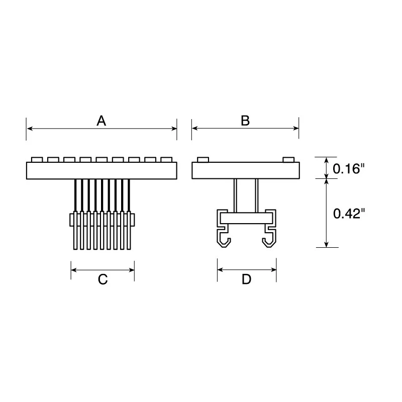 Winslow Straight Surface Mount 7.62 mm Pitch IC Socket Adapter DIP to SOJ/SOP W9535PRC