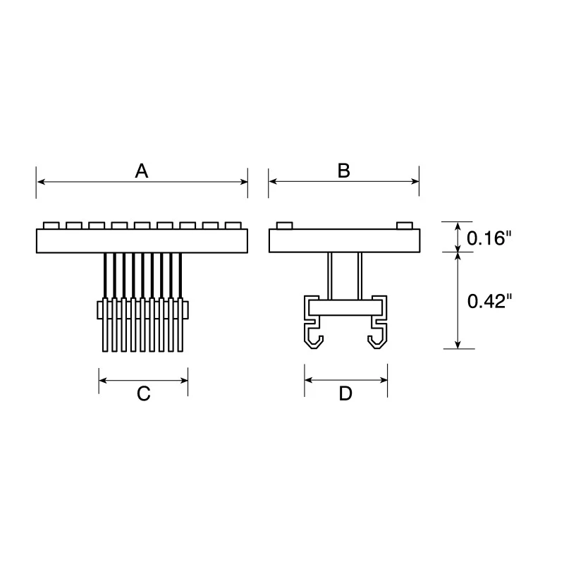 Winslow Straight Surface Mount 7.62 mm Pitch IC Socket Adapter DIP to SOJ/SOP W9535PRC