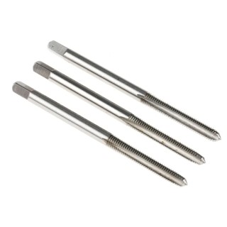 Dormer High-Speed Steel 3-Piece M3 Thread Machine Tap Set, Straight Flute, Right Hand, Overall Length 48mm, Shank E500M3NO6