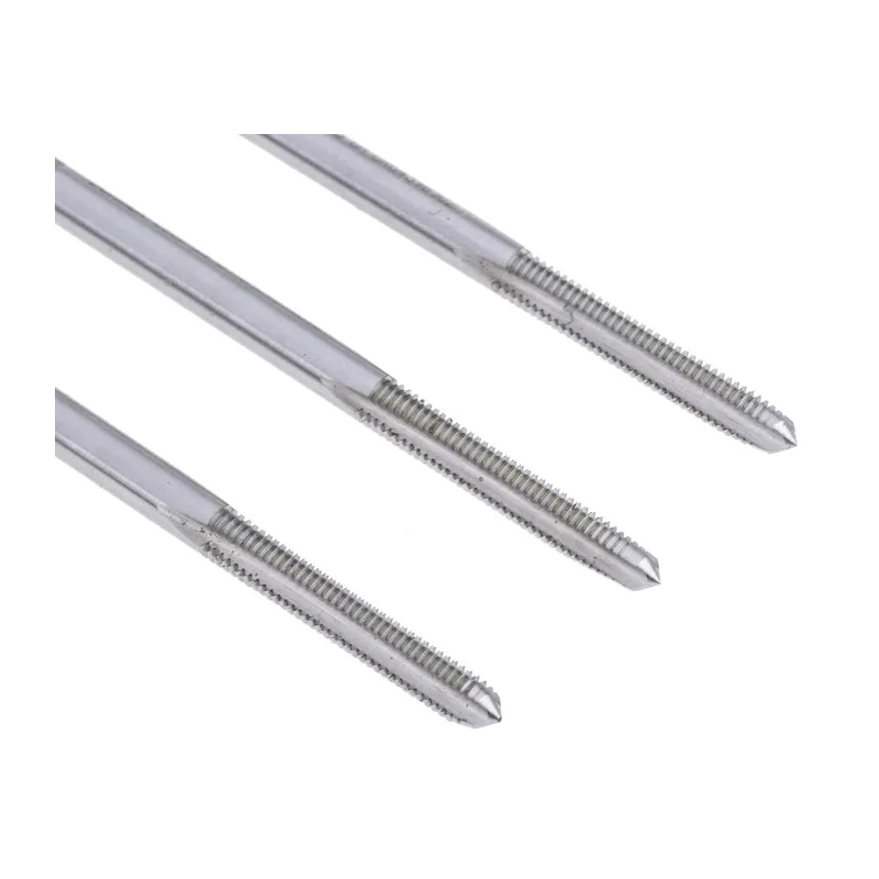Dormer High-Speed Steel 3-Piece M3 Thread Machine Tap Set, Straight Flute, Right Hand, Overall Length 48mm, Shank E500M3NO6