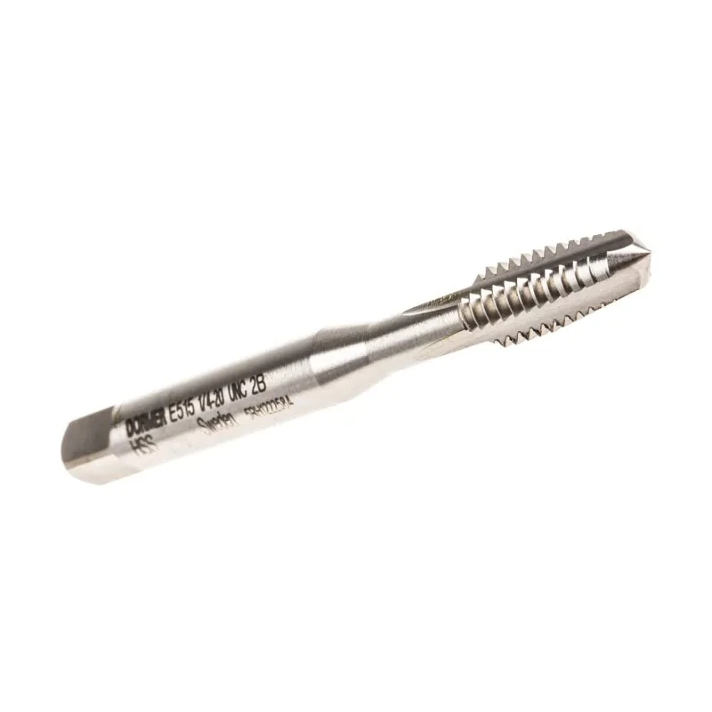 Dormer High-Speed Steel (HSS) Tap Set, 1/4 UNC Thread, UNC Standard, Straight Flute, Right Hand, Hand Tap, 3 E5151/4NO6