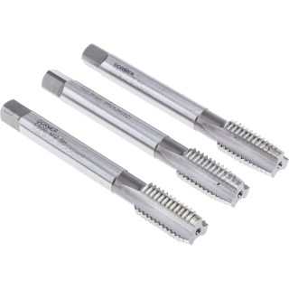 Dormer High-Speed Steel M12 Thread Machine Tap Set, 3 Pieces, Straight Flute, ISO 529 Compliant E500M12NO6