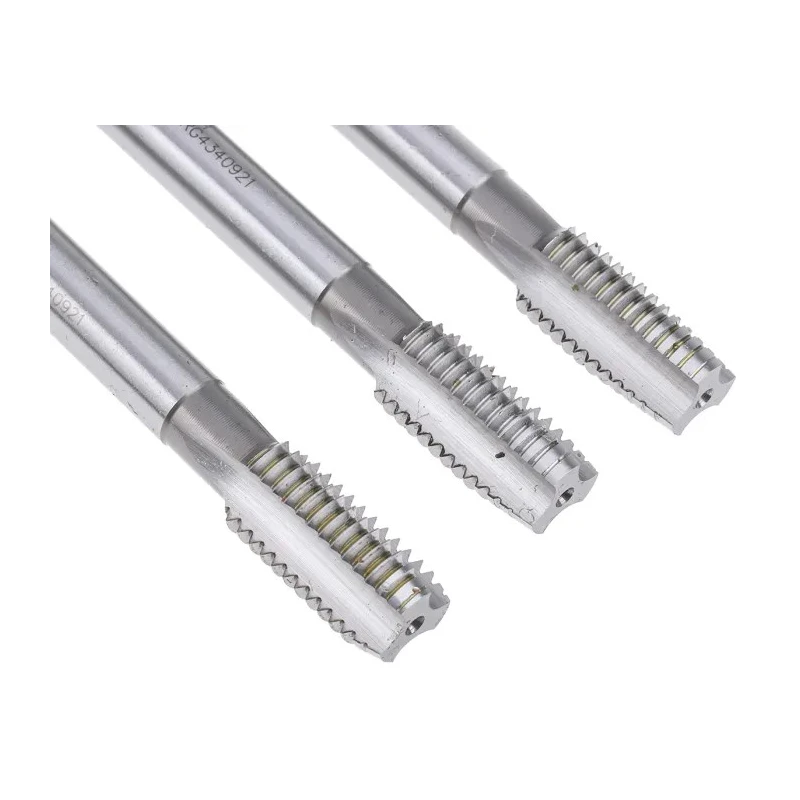 Dormer High-Speed Steel M12 Thread Machine Tap Set, 3 Pieces, Straight Flute, ISO 529 Compliant E500M12NO6