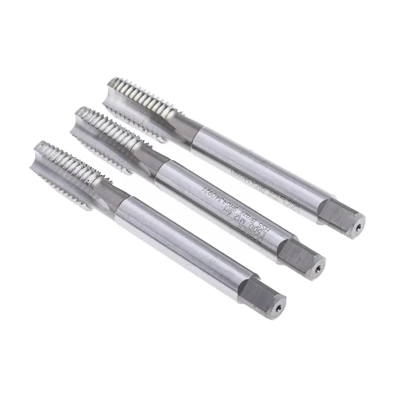 Dormer High-Speed Steel M12 Thread Machine Tap Set, 3 Pieces, Straight Flute, ISO 529 Compliant E500M12NO6
