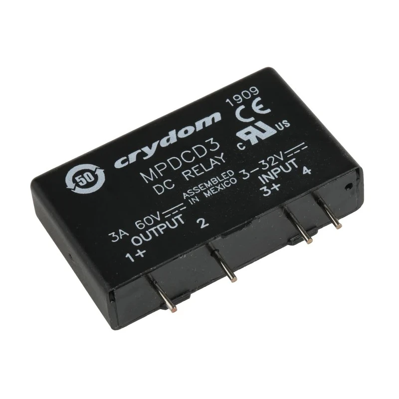 Crydom DRA1 Series Solid State Relay, 3 A Load, 60 V dc Load, 32V dc Control, DIN Rail Mount DRA1
