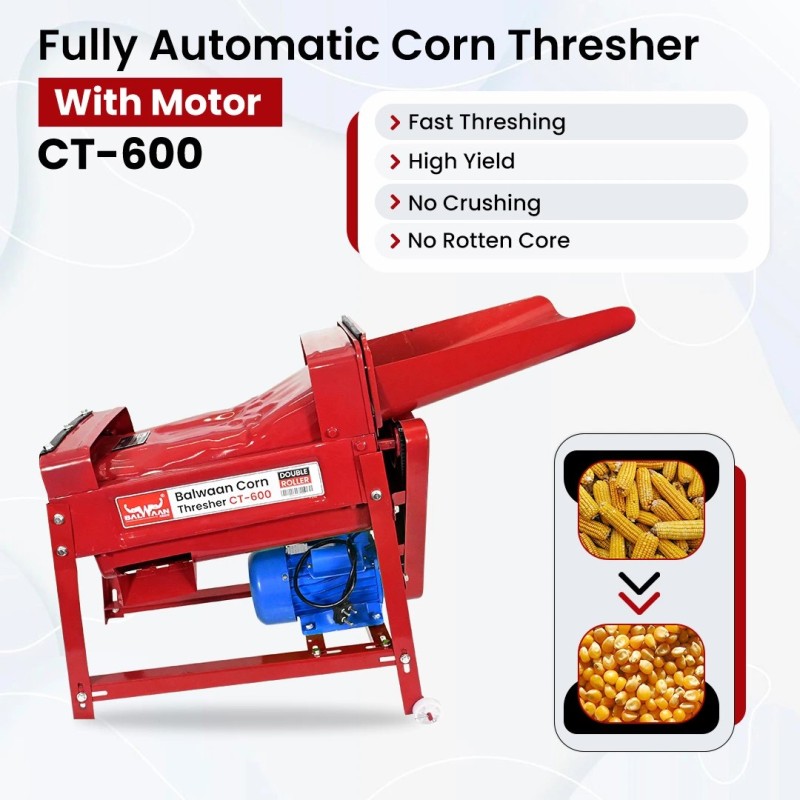 Balwaan Corn Thresher CT-600 With Motor (Red)