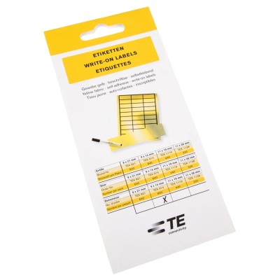 Idento Yellow Adhesive Self-Laminating Label Sheet 9mm x 14mm, Pack of 840, Model TEK 914
