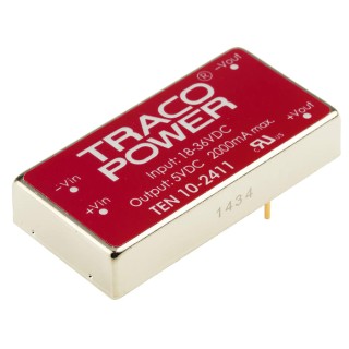 TRACOPOWER DC/DC Converter 5V DC 2A 18-36V Input 10W PCB Shielded Metal Case TEN 10-2411
