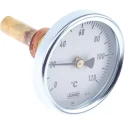 Jumo Bimetallic Dial Thermometer 63mm Dial Size, 120°C Maximum Temperature 608001/0163-818-913-12-104-46-46-50/000