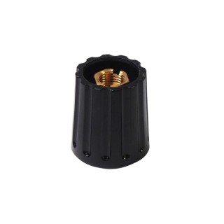 Elma Potentiometer Knob, 21 mm Outside Diameter, 0.25 in Shaft Diameter, Polyamide, Black, Model 020 4525