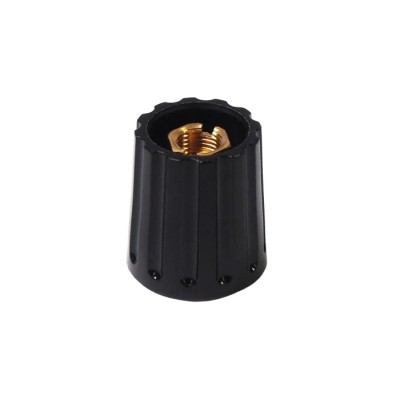 Elma Potentiometer Knob, 21 mm Outside Diameter, 0.25 in Shaft Diameter, Polyamide, Black, Model 020 4525