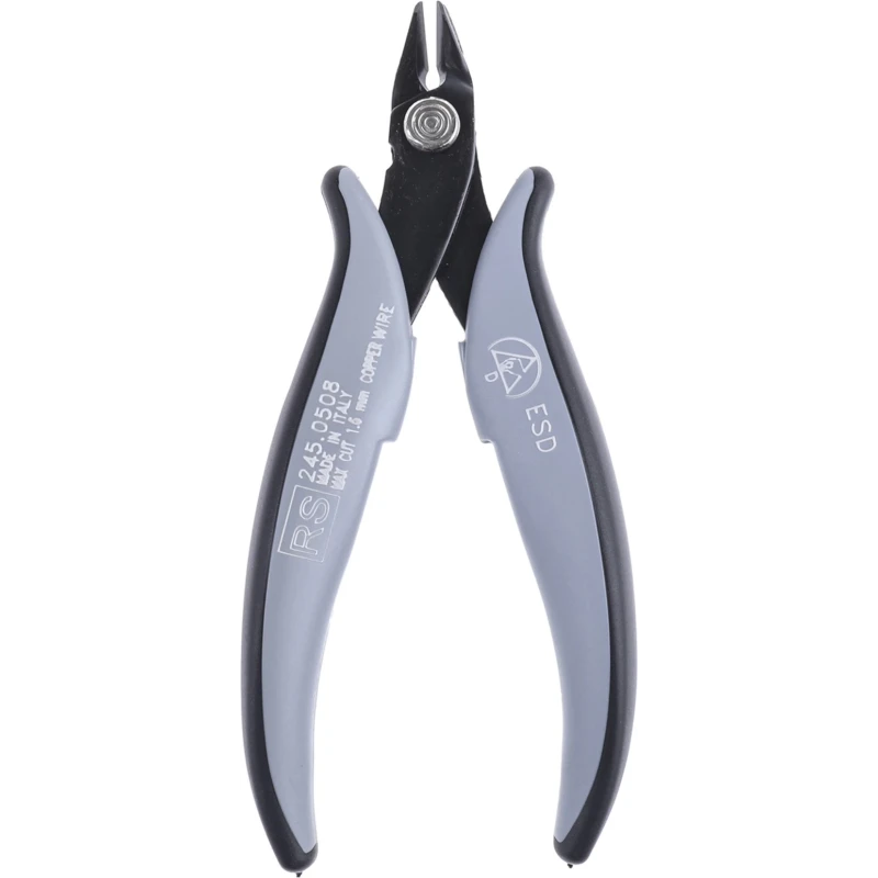 RS PRO Chamfered ESD Safe Cable Cutter Side Cutter 138mm Length 10mm Jaw Width 1.6mm Capacity 245-0508