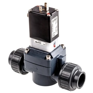 Burkert Solenoid Valve, 2 Port, NC, DN 15 to 50, 240V AC, PVC Body, 6 bar Max Pressure, Flow Factor Kv 14m³/h 050946