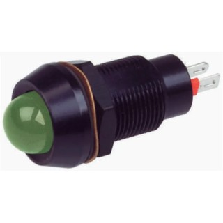 Marl Red Panel Mount Indicator 2V DC 20mA Solder Tab Termination Prominent Bezel 651-105-04