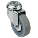 Guitel Hervieu Swivel Castor, 70 kg Load Capacity, 100 mm Rubber Wheel, Pressed Steel Frame, Bright Zinc Plated Finish 313807