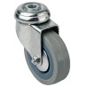 Guitel Hervieu Swivel Castor, 70 kg Load Capacity, 100 mm Rubber Wheel, Pressed Steel Frame, Bright Zinc Plated Finish 313807