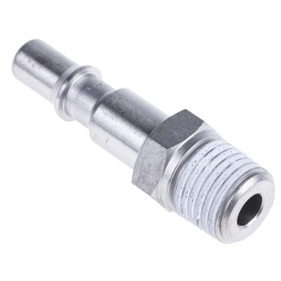 Staubli ? Fluid Connectors Fluid Connectors Safety Quick Connect Coupling 1/4 in Male Thread, Fluorosilicone RBE 06.6161