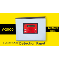 Gas Alarm Panel with LCD Display, Keypad, and Alarm Indicators